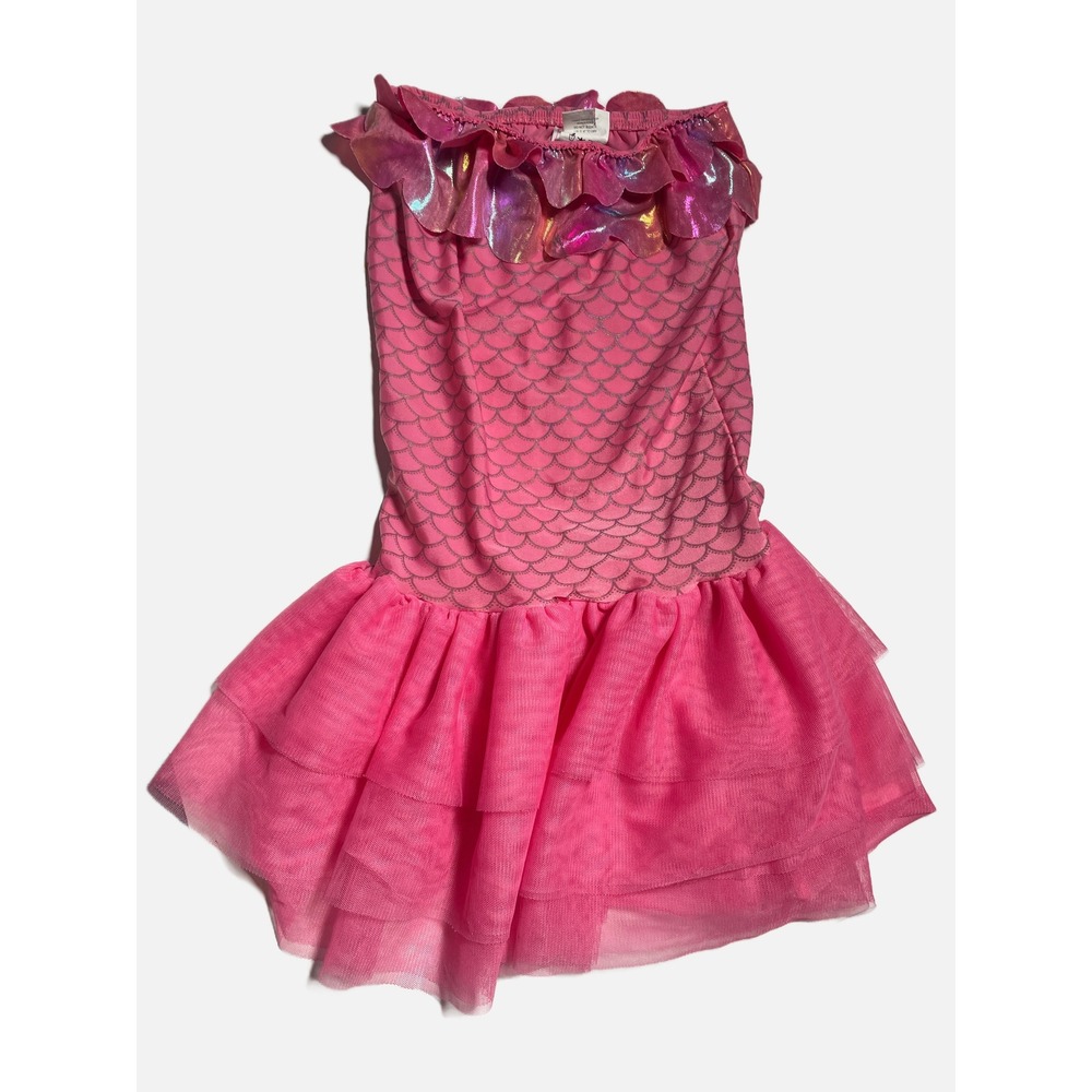 Mud Pie‎ Mermaid Costume Dress Kids 5T Pink Iridescent Tulle Tutu Dress Up Fun